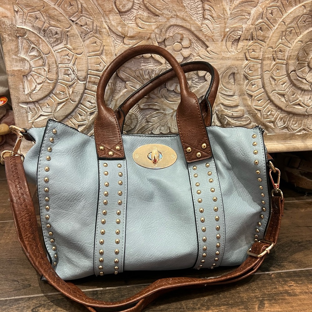 Stylish Blue and Brown Women's Bags 3 pieces